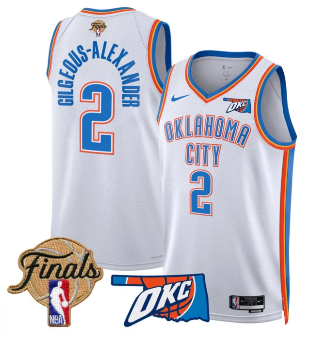 Gilgeous-Alexander Jersey # 2 Oklahoma City Thunder 2025 Finals Swingman Stitched Association by My store basketball
