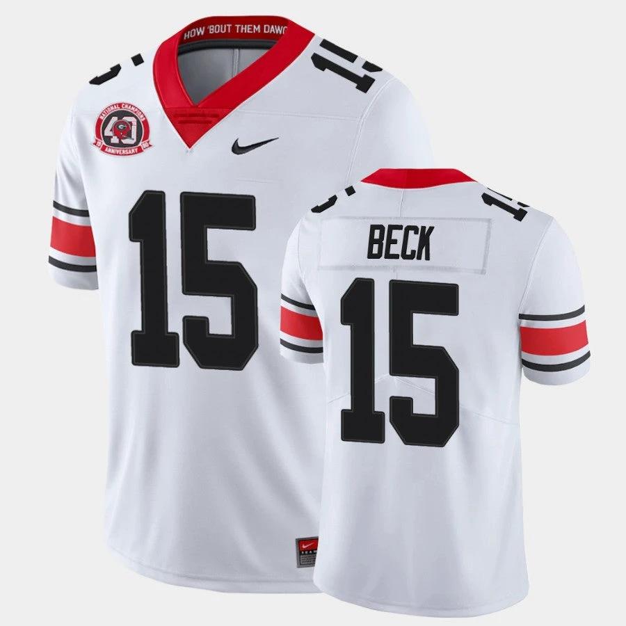 Georgia Bulldogs #15 Carson Beck White College Football 40th Anniversary Alternate Jersey by My Store