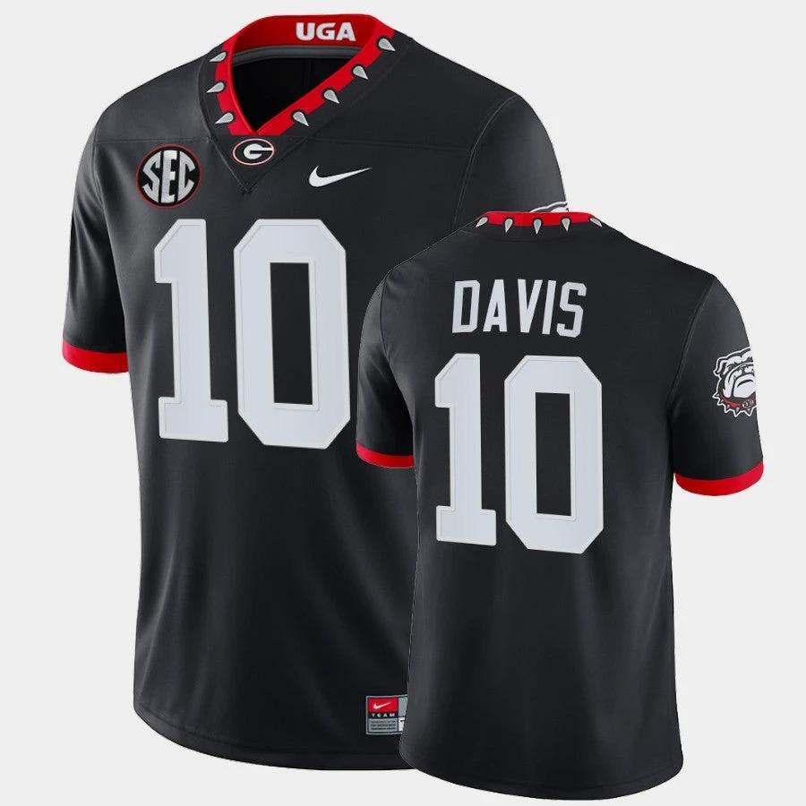 Georgia Bulldogs #10 Thomas Davis Black Mascot 100th Anniversary Alumni Jersey by My Store