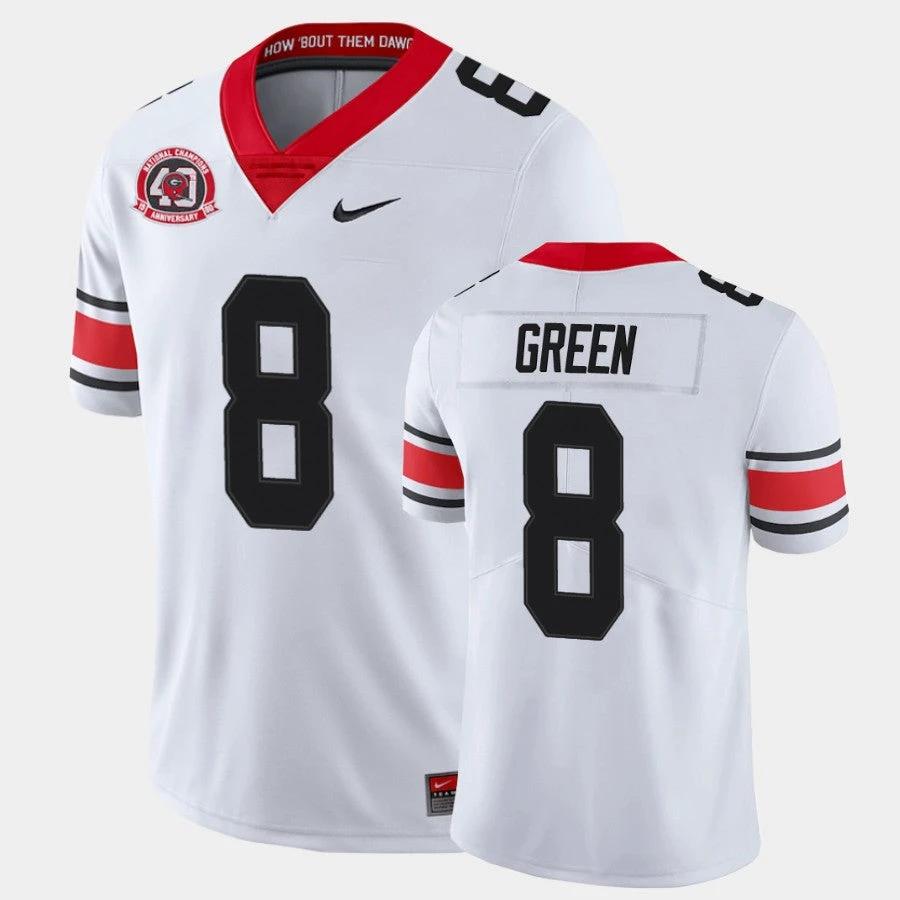 Georgia Bulldogs #8 A.J. Green White College Football 40th Anniversary Alternate Jersey by My Store
