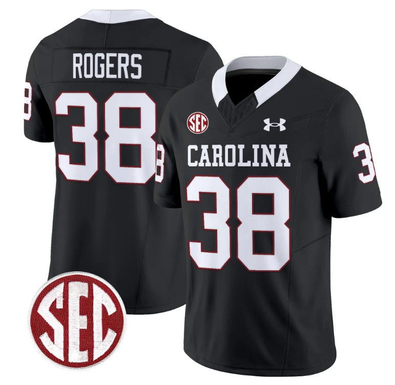 George Rogers Jersey #38 South Carolina Gamecocks Football 1980 Throwback Vapor Limited SEC Patch Black by My Store