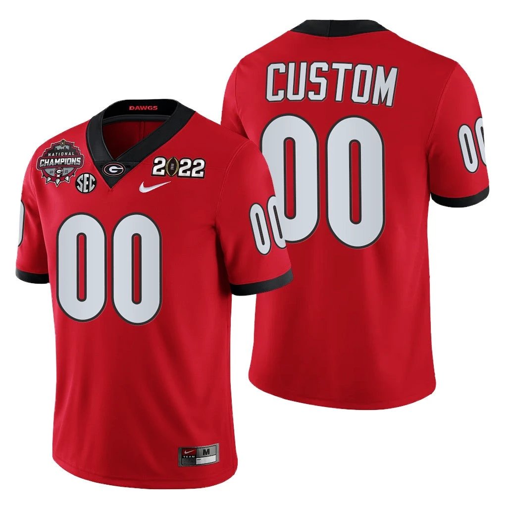 Georgia Bulldogs Custom 2021-22 CFP National Champions Jersey Red by My Store
