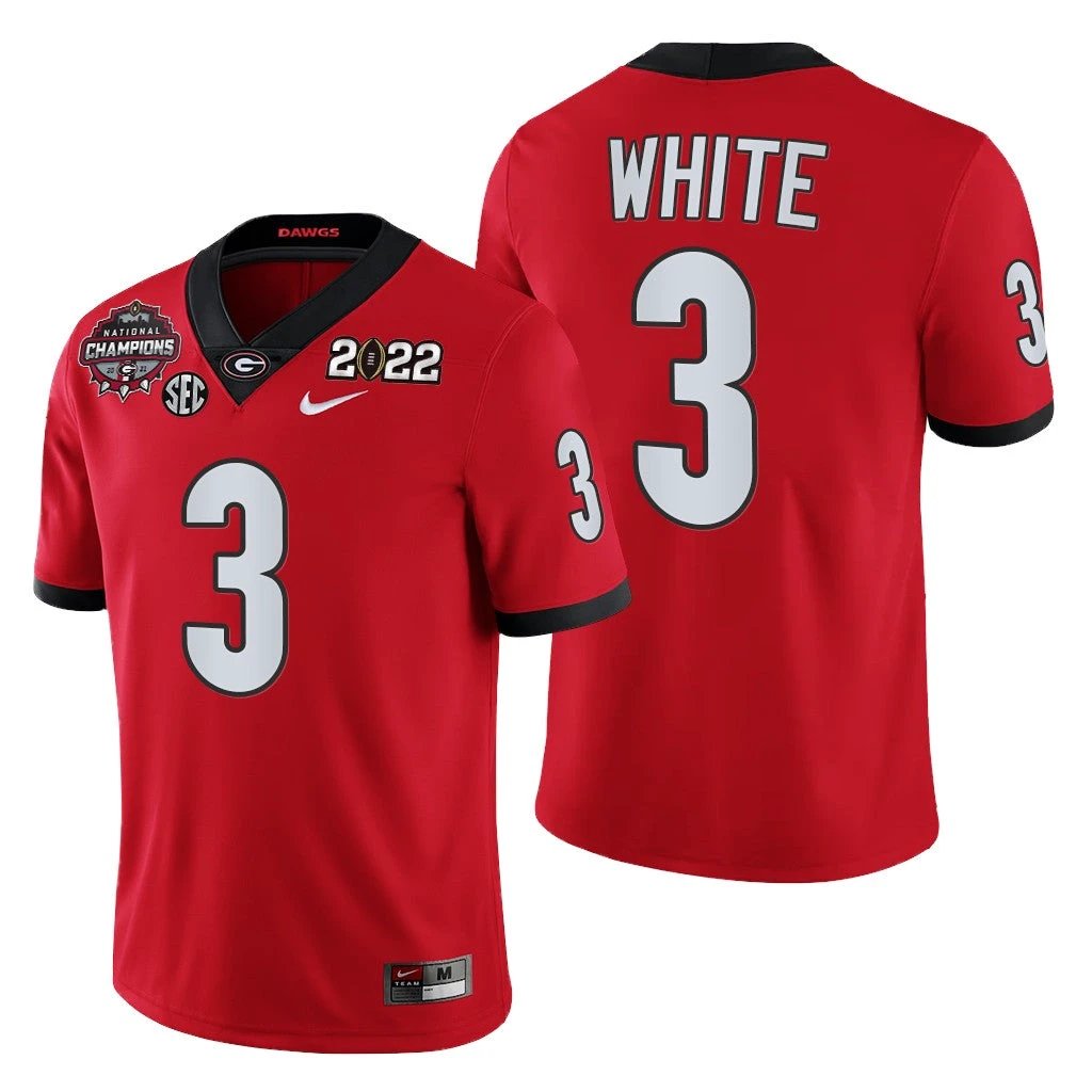 Georgia Bulldogs #3 Zamir White 2021-22 CFP National Champions Jersey Red by My Store