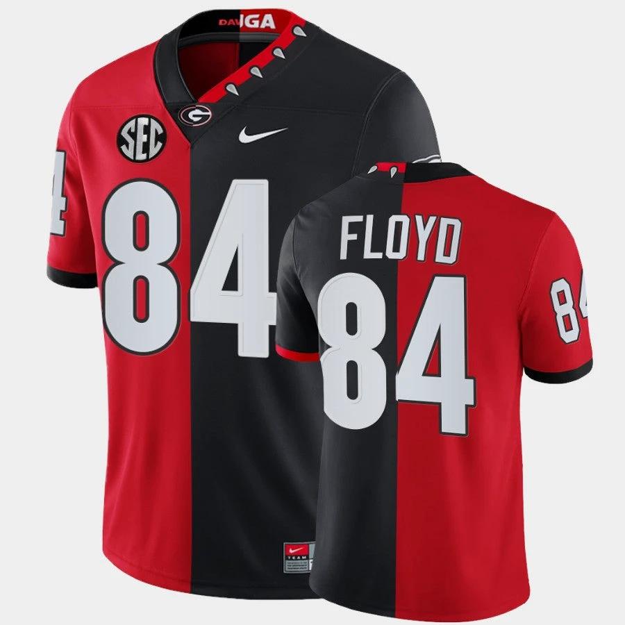 Georgia Bulldogs #84 Leonard Floyd Red Black Split Edition 100th Season Alumni Jersey by My Store
