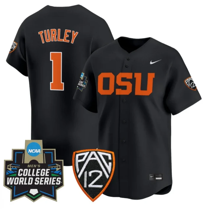 Gavin Turley Jersey #1 Oregon State Beavers 2025 World Series Stitched Black by My Store