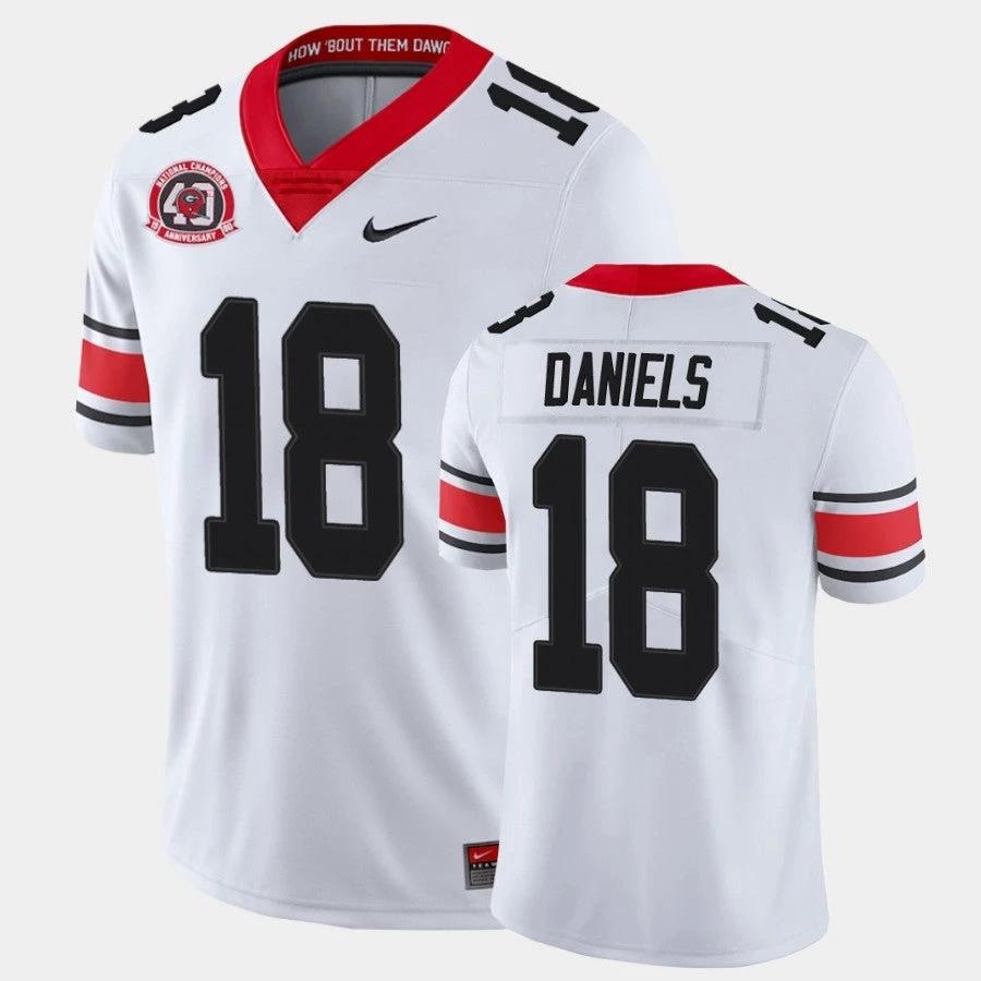 Georgia Bulldogs #18 JT Daniels White College Football 40th Anniversary Alternate Jersey by My Store