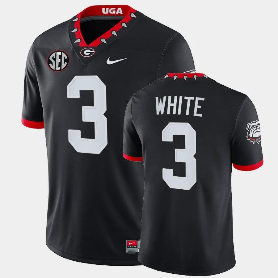 Georgia Bulldogs #3 Zamir White Black Mascot 100th Anniversary College Game Jersey by My Store