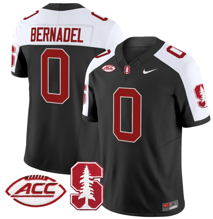 Gaethan Bernadel Jersey #0 Stanford Cardinal Vapor Limited College Football Stitched Black Alternate by My Store