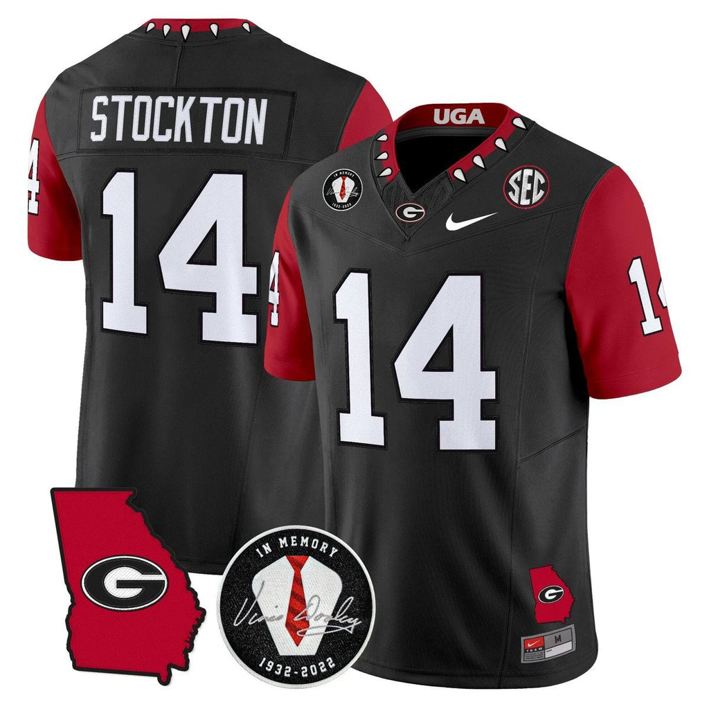 Gunner Stockton Jersey #14 Georgia Bulldogs 2025 Limited Stitched Black by My Store NCAA Football Jerseys