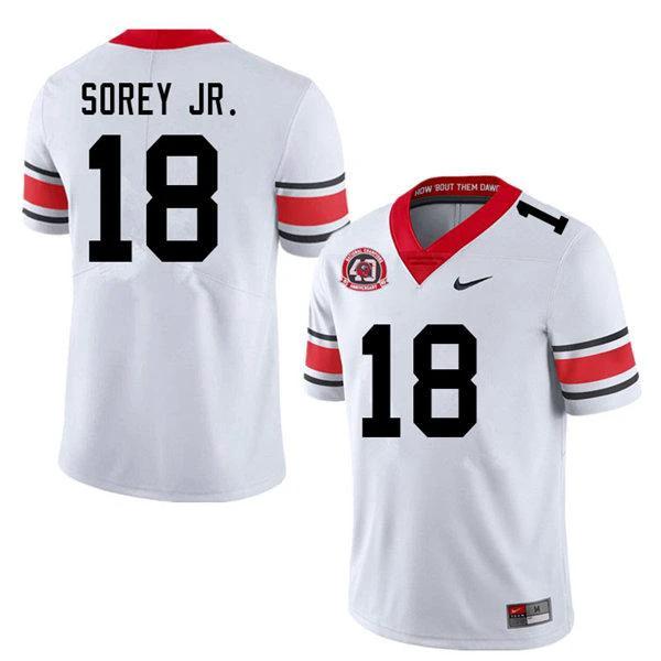 Georgia Bulldogs #18 Xavian Sorey Jr. Game NCAA College Football Jersey White by My Store