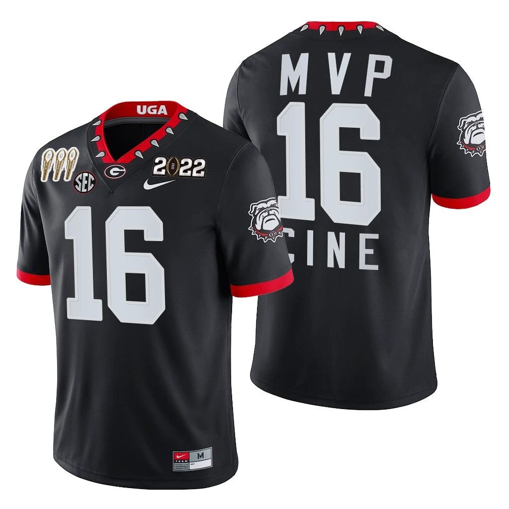 Georgia Bulldogs #16 Lewis Cine 2021-22 CFP National Champions MVP Jersey Black by My Store