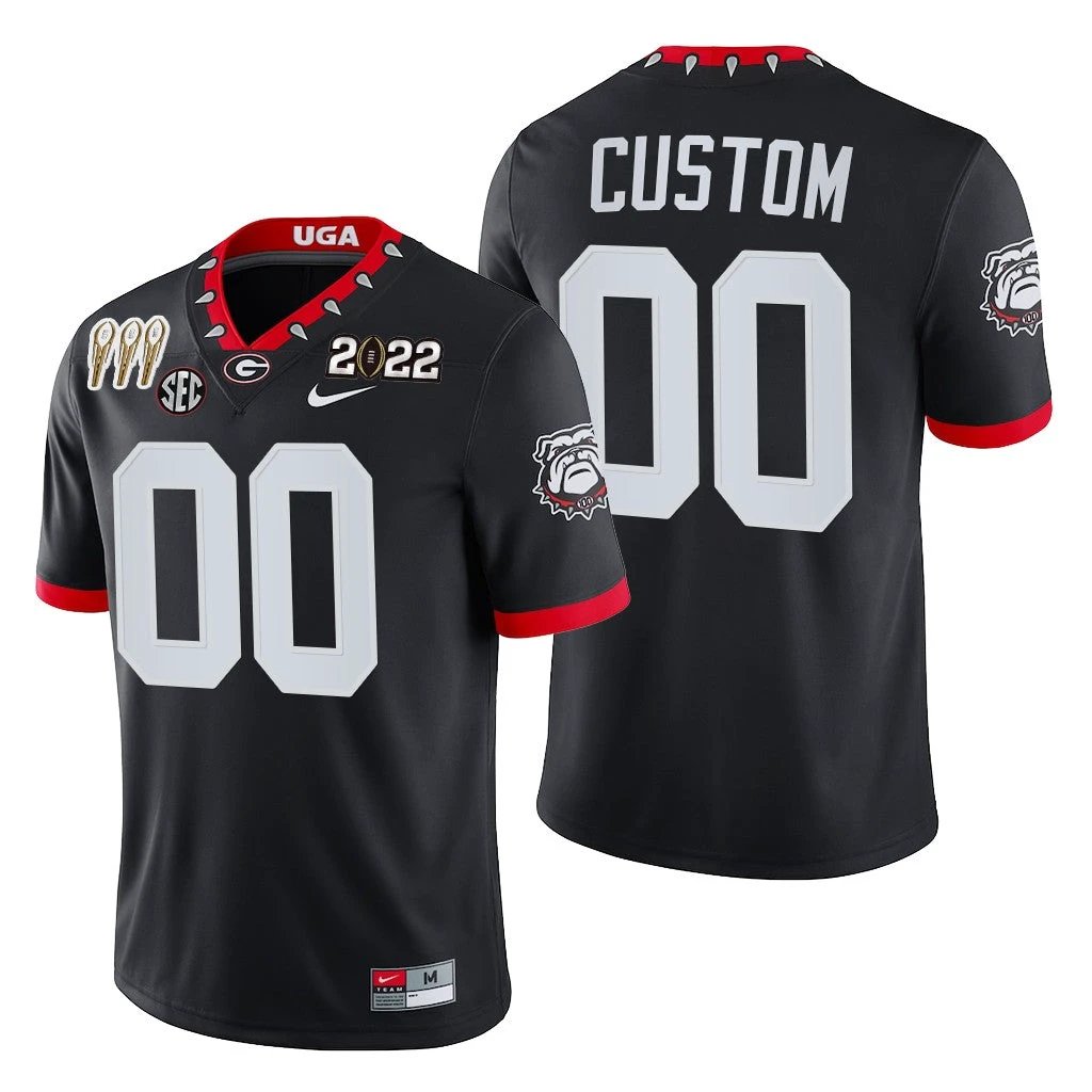 Georgia Bulldogs Custom 2021-22 CFP National Champions Jersey Black by My Store