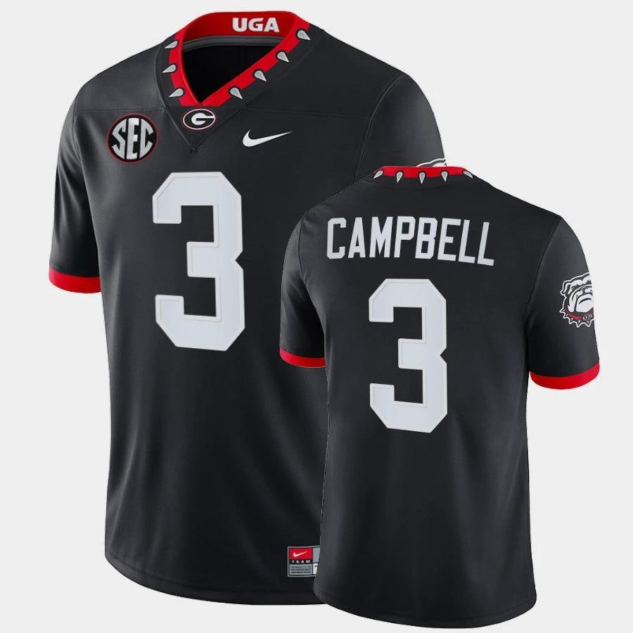 Georgia Bulldogs #3 Tyson Campbell Black Mascot 100th Anniversary Alumni Jersey by My Store