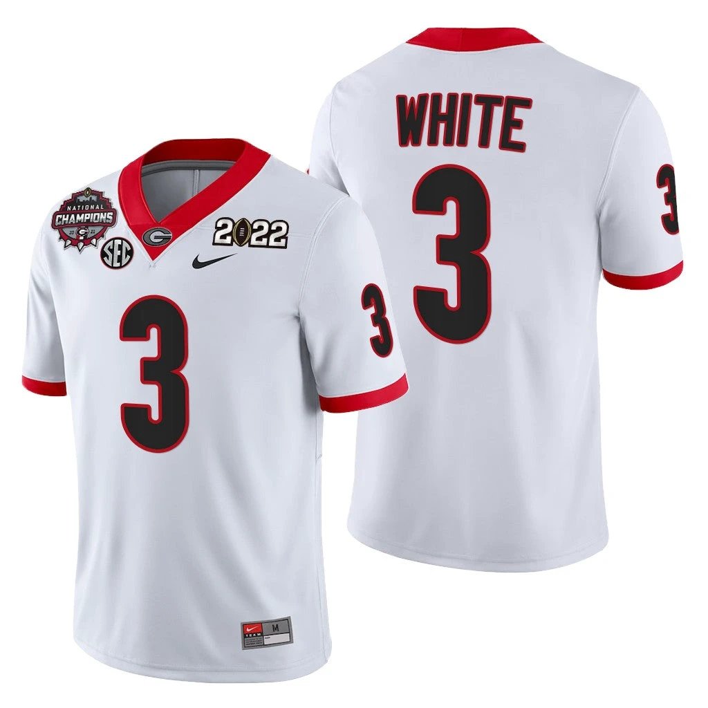 Georgia Bulldogs #3 Zamir White 2021-22 CFP National Champions White Jersey by My Store