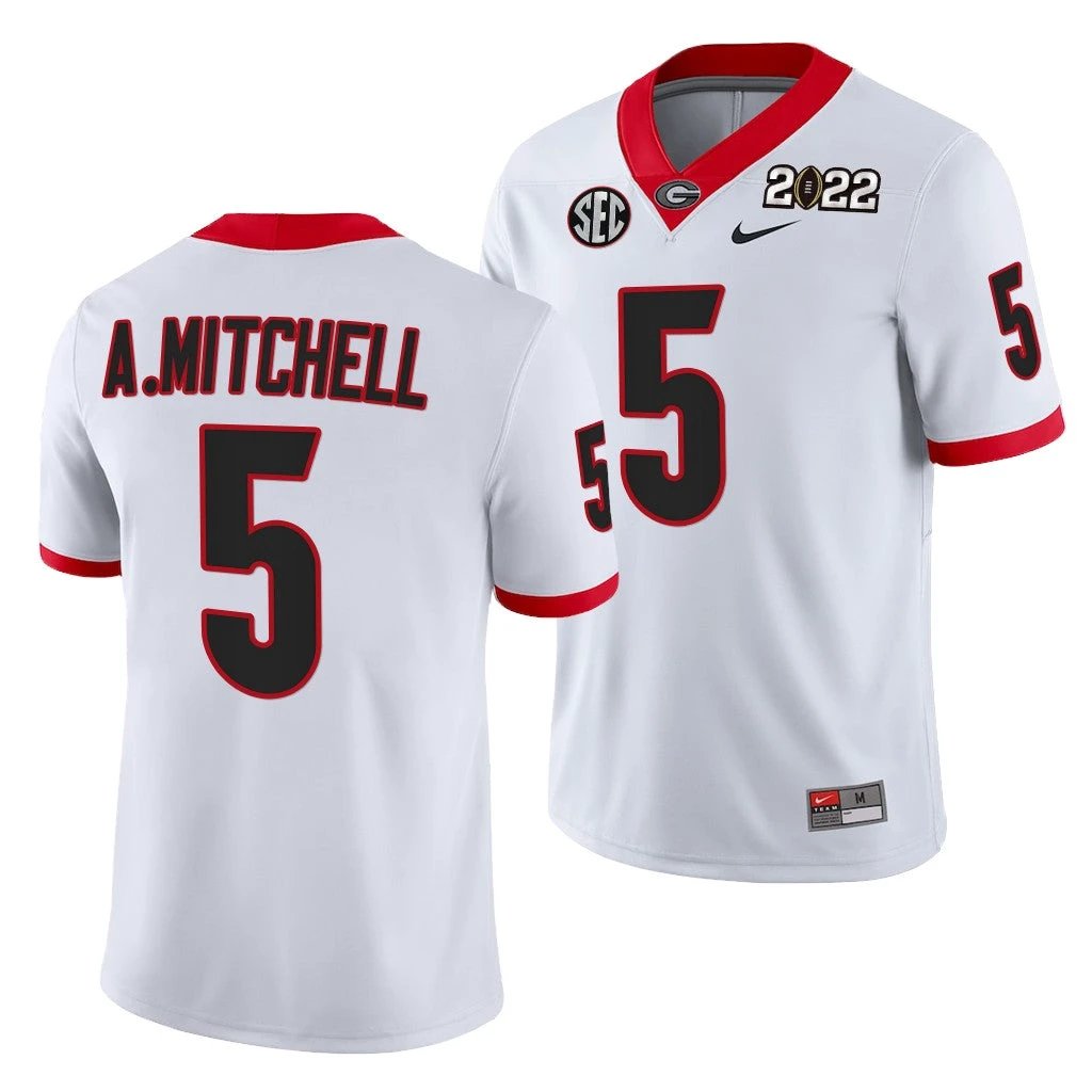Georgia Bulldogs #5 Adonai Mitchell 2021 CFP National Champions White Jersey by My Store