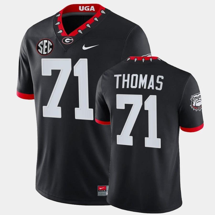 Georgia Bulldogs #71 Andrew Thomas Black Mascot 100th Anniversary Alumni Jersey by My Store