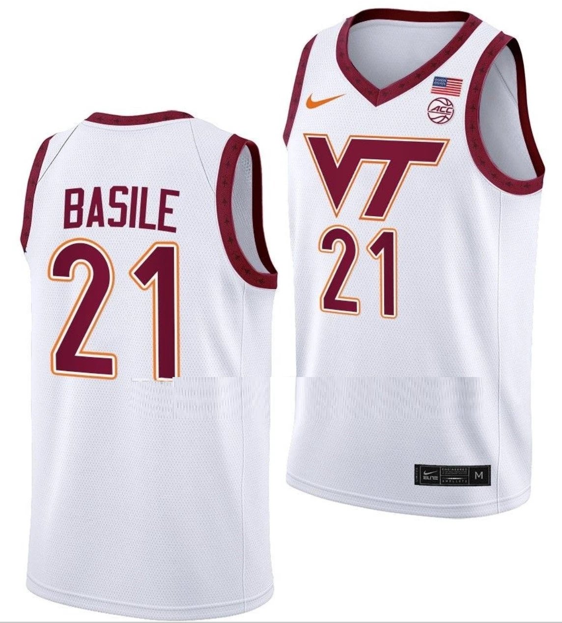 Grant Basile Jersey Virginia Tech Hokies College Basketball Swingman White #21 by My store basketball