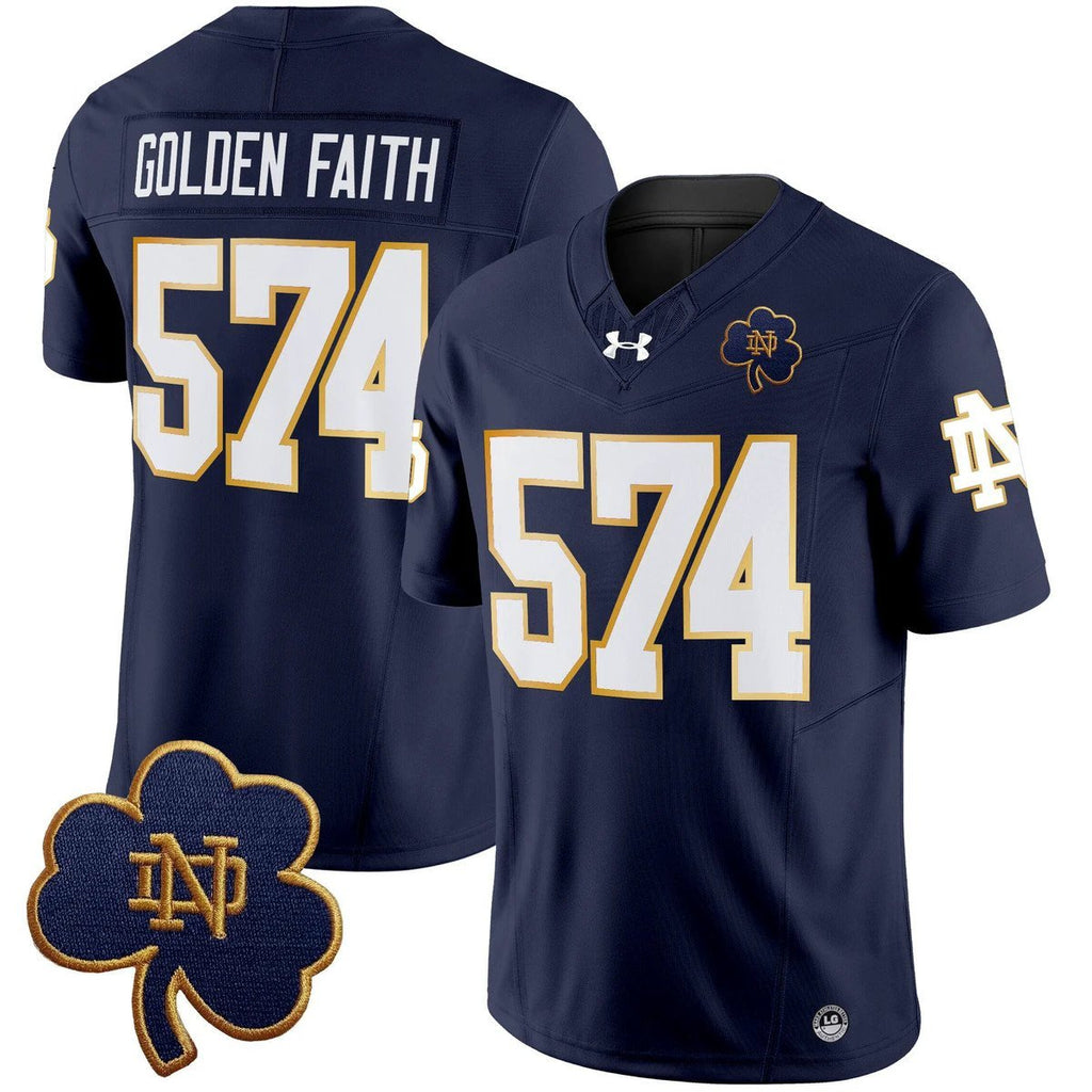Golden Faith Jersey #574 Notre Dame 2025 Vapor Limited V3 Stitched Navy by My Store NCAA Football Jerseys