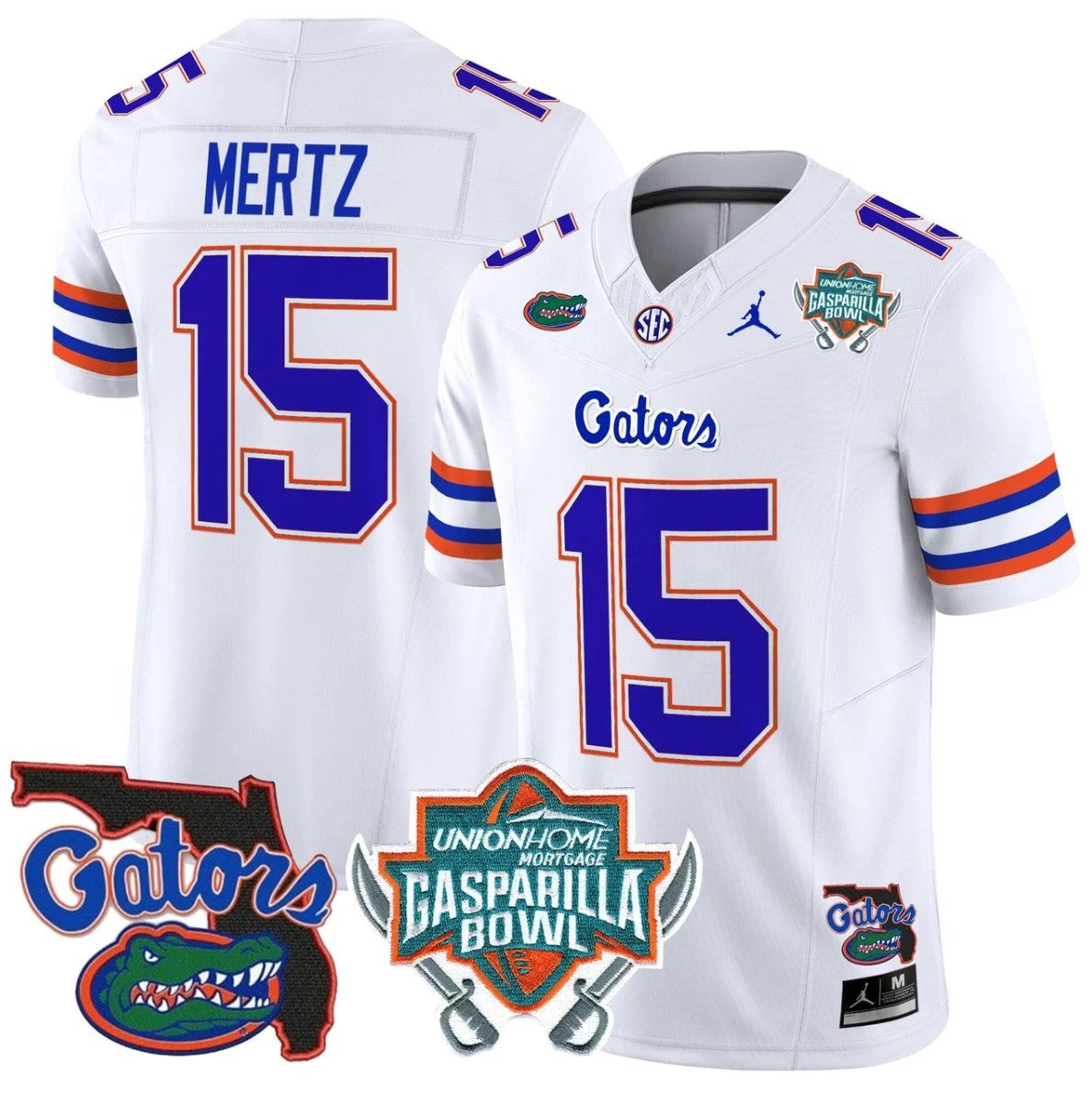 Graham Mertz Jersey #15 Florida Gators 2025 Gasparilla Bowl Patch White by My Store