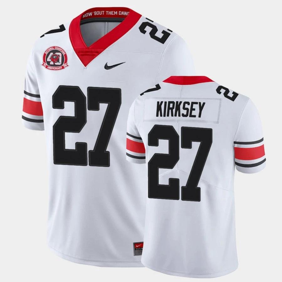 Georgia Bulldogs #27 Austin Kirksey White College Football 40th Anniversary Alternate Jersey by My Store