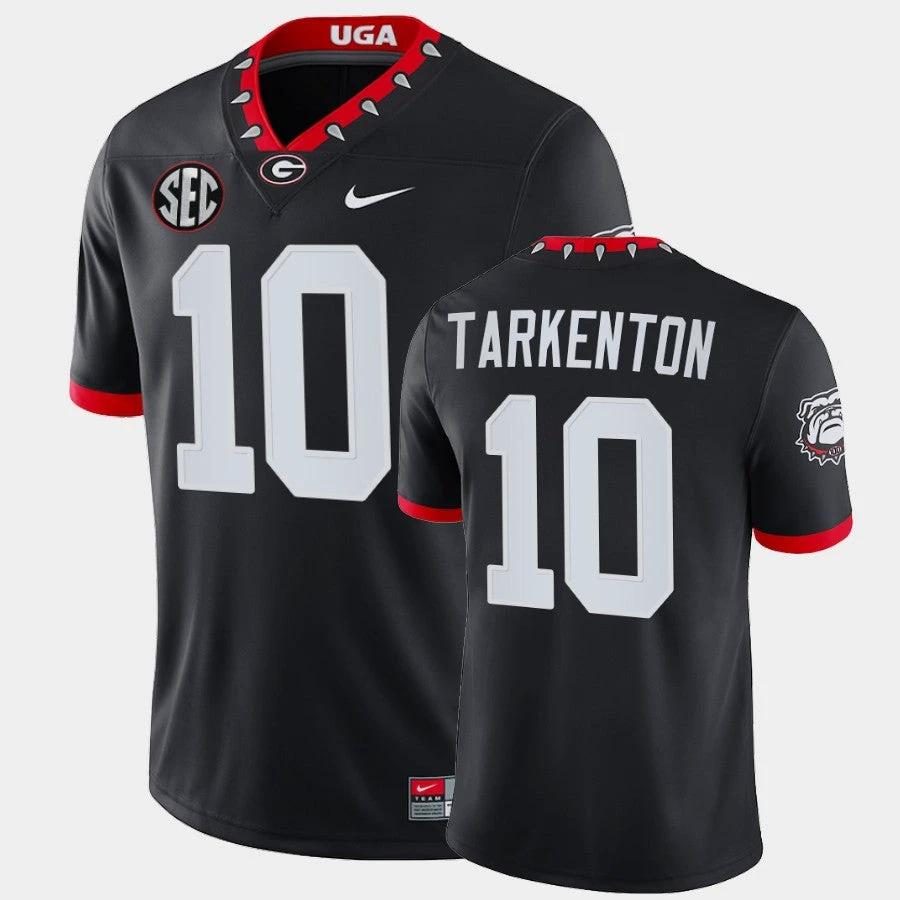 Georgia Bulldogs #10 Fran Tarkenton Black Mascot 100th Anniversary Alumni Jersey by My Store
