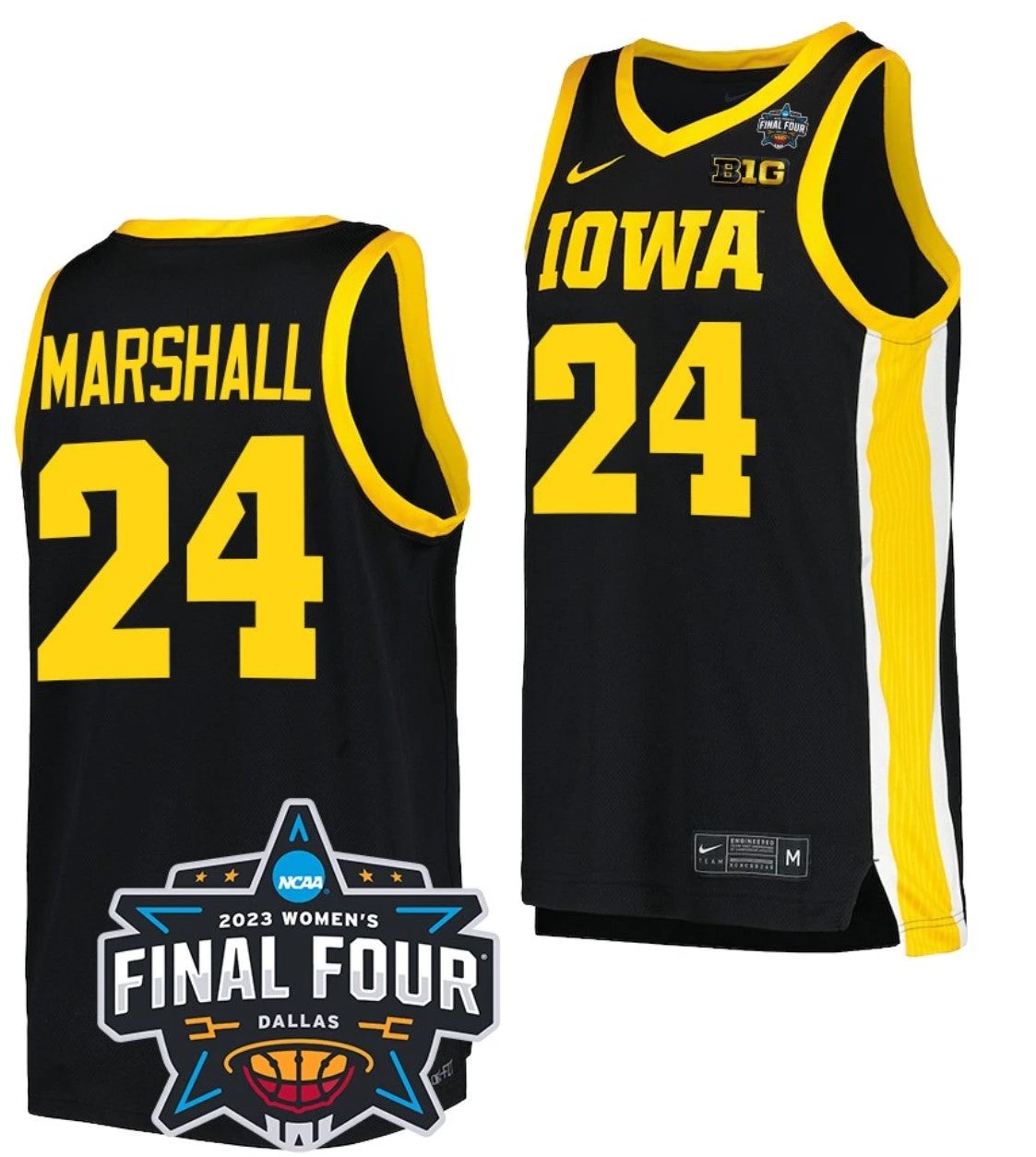 Gabbie Marshall Jersey Iowa Hawkeyes College Basketball 2023 National Championship Bound Black #24 by My store basketball