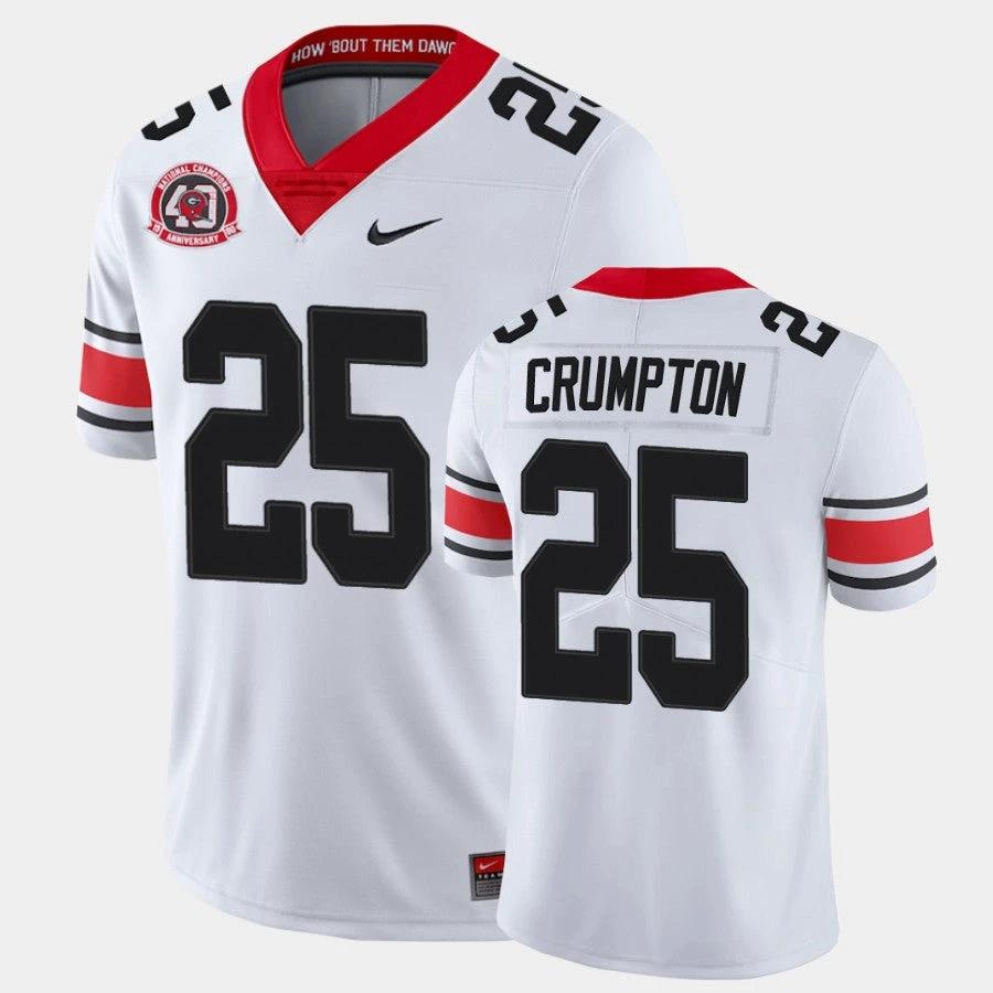Georgia Bulldogs #25 Ahkil Crumpton White College Football 40th Anniversary Alternate Jersey by My Store
