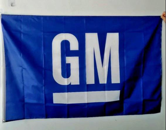 GM Motors Flag 3X5 Ft Polyester Banner USA 90x150cm by flagsjustdoit
