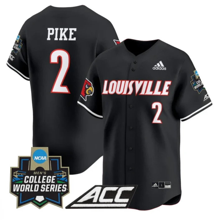Garret Pike Jersey #2 Louisville Cardinals 2025 World Series Stitched Black by My Store