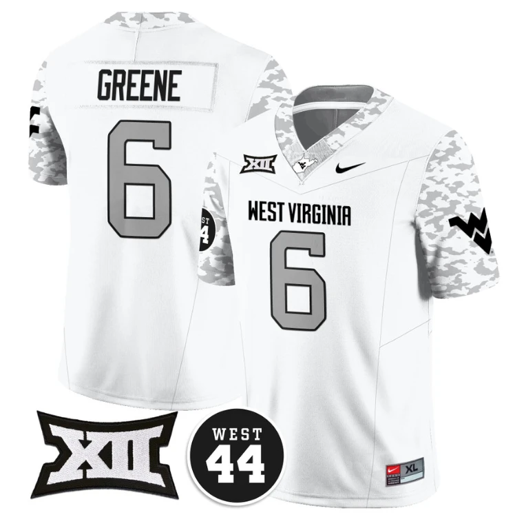 Garrett Greene JGarrett Greene Jersey #6 West Virginia Mountaineers 2024 Vapor Limited Football Honor Jerry West Stitched Whiteersey #6 West Virginia Mountaineers 2024 Vapor Limited Football Honor Jerry West Stitched Navy (Copy) by My Store