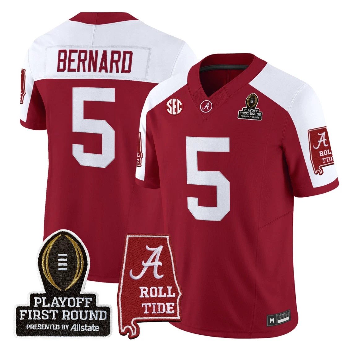 Germie Bernard Jersey #5 Alabama Crimson 2025 Playoff First Round Stitched by My Store NCAA Football Jerseys