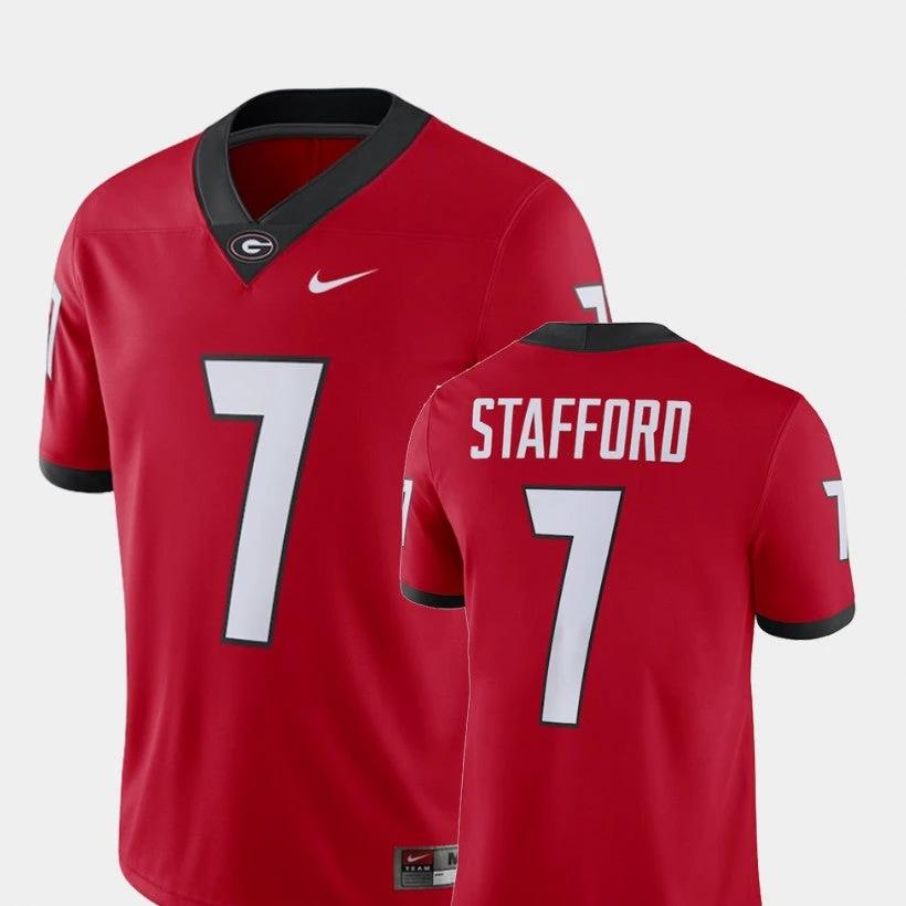 Georgia Bulldogs #7 Matthew Stafford Alumni Football Game Player Red Jersey by My Store
