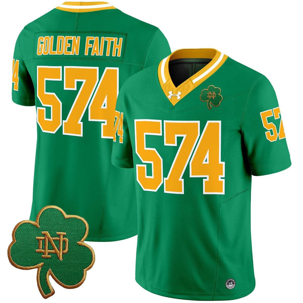 Golden Faith Jersey #574 Notre Dame 2025 Vapor Limited V3 Stitched Throwback by My Store NCAA Football Jerseys