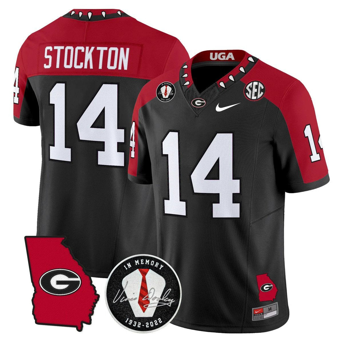 Gunner Stockton Jersey #14 Georgia Bulldogs 2025 Limited Stitched Black Alter by My Store NCAA Football Jerseys