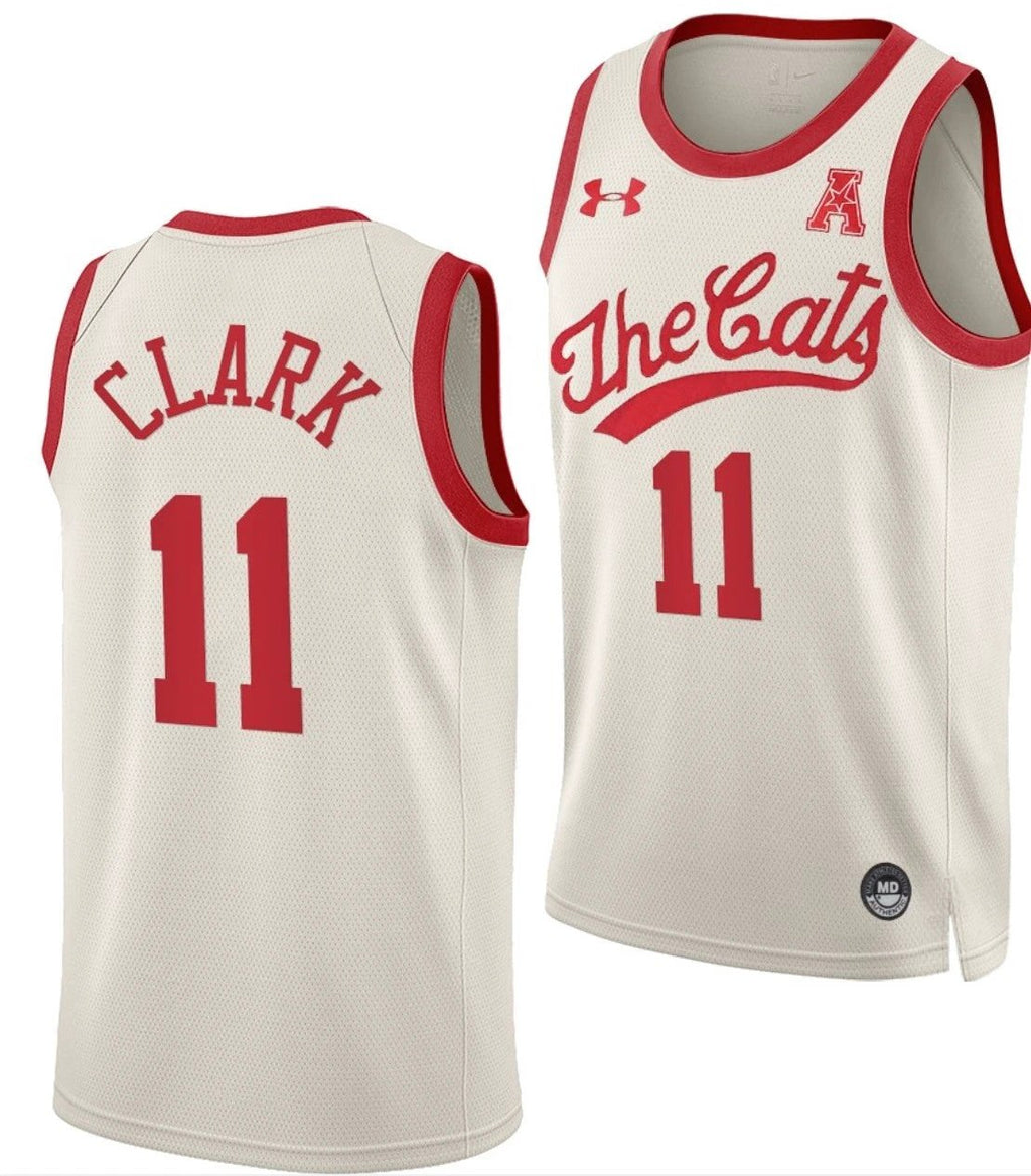 Gary Clark Jersey Cincinnati Bearcats College Basketball White Throwback 70s #11 by My store basketball