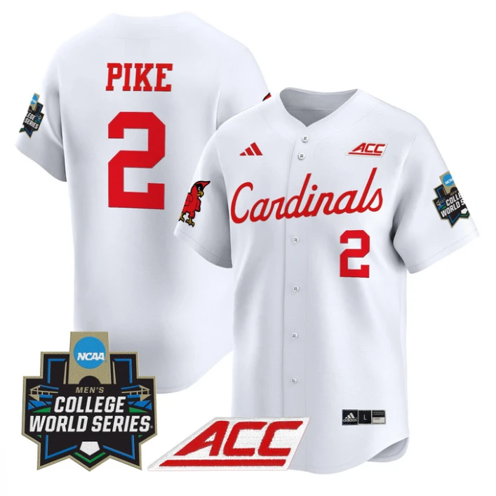 Garret Pike Jersey #2 Louisville Cardinals 2025 World Series Stitched White by My Store