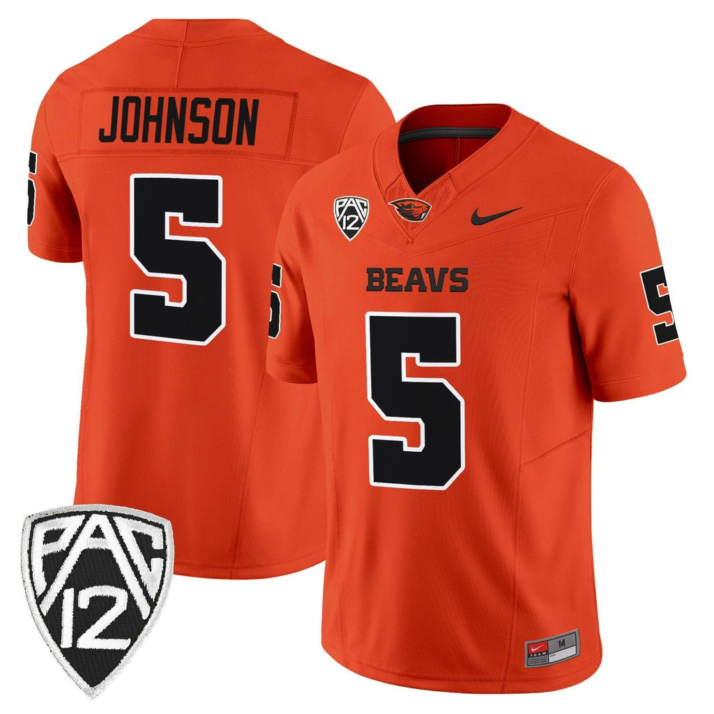 Gabarri Johnson Jersey #5 Oregon State Beavers 2025 Limited Stitched Orange by My Store NCAA Football Jerseys