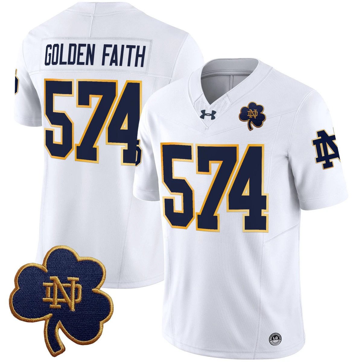 Golden Faith Jersey #574 Notre Dame 2025 Vapor Limited V3 Stitched White by My Store NCAA Football Jerseys