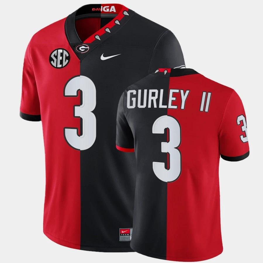 Georgia Bulldogs #3 Todd Gurley II Red Black Split Edition 100th Season Alumni Jersey by My Store