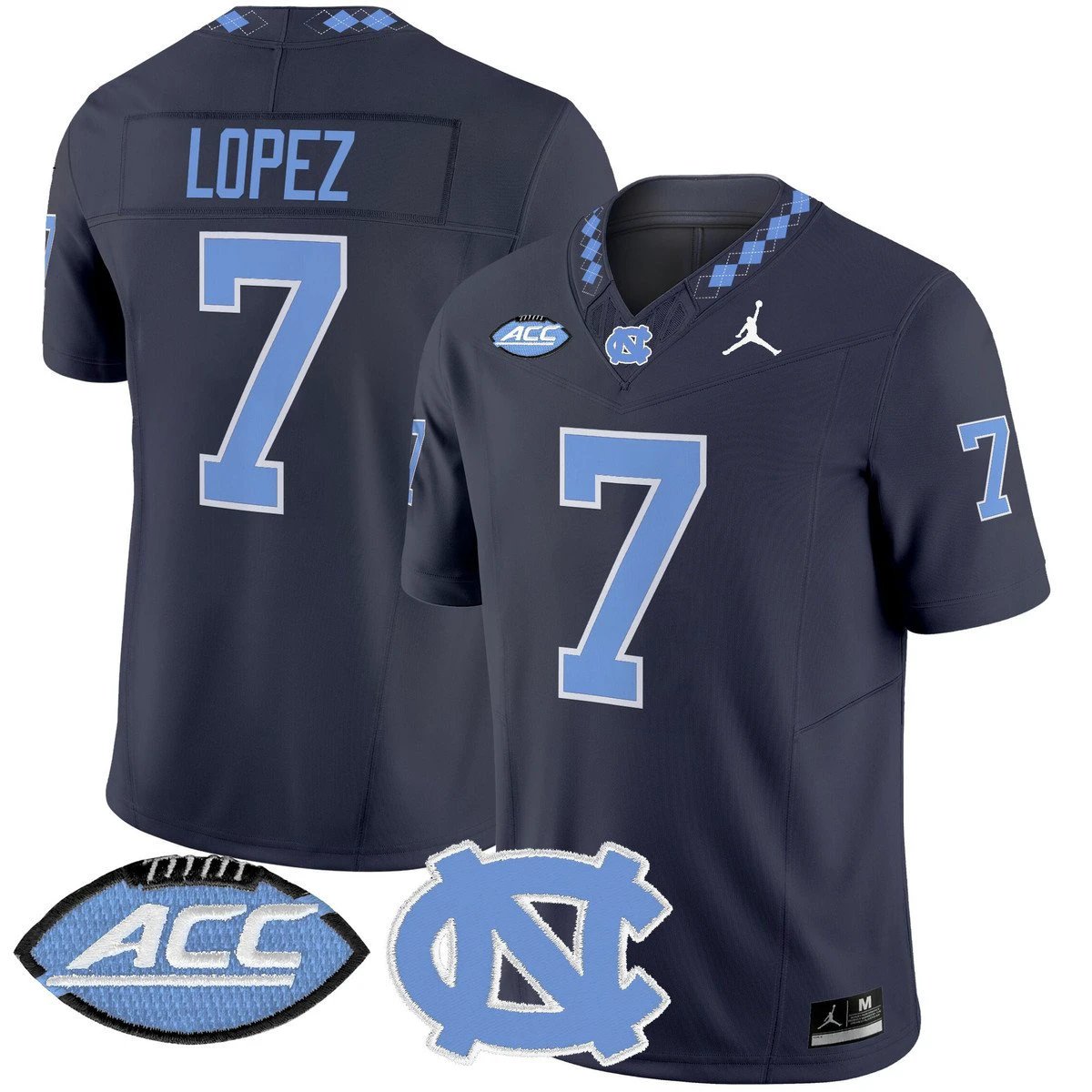 Gio Lopez Jersey #7 North Carolina Tar Heels 2025 Limited Stitched White by My Store NCAA Football Jerseys