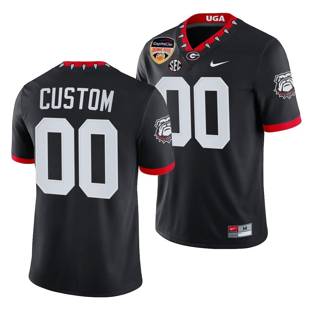 Georgia Bulldogs Custom 2021 Orange Bowl Black College Football Playoff Jersey by My Store
