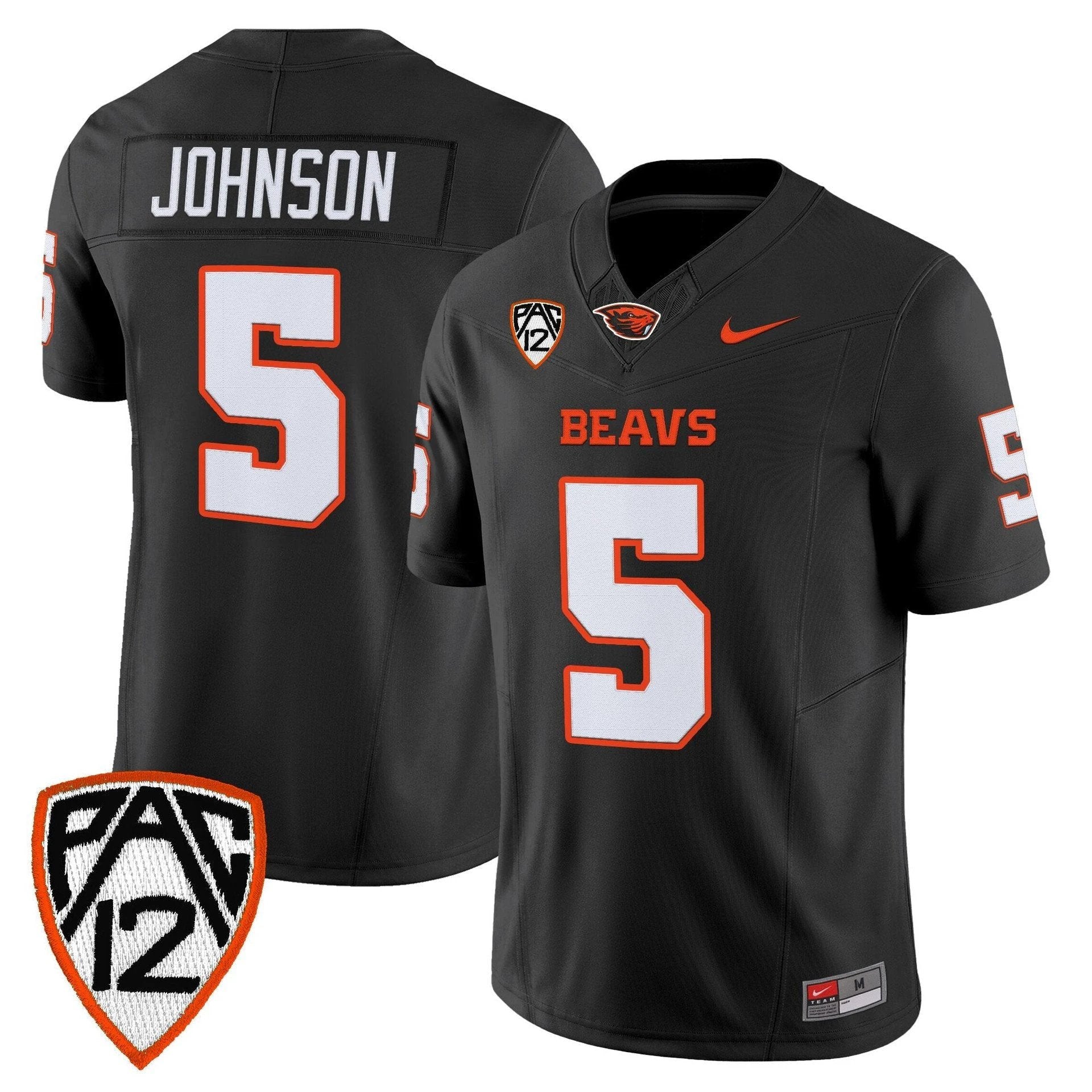 Gabarri Johnson Jersey #5 Oregon State Beavers 2025 Limited Stitched Black by My Store NCAA Football Jerseys