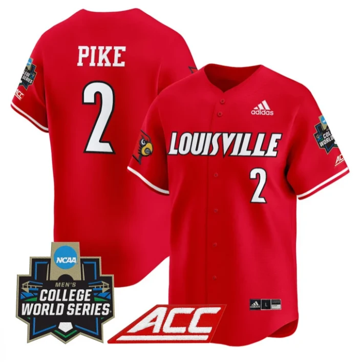 Garret Pike Jersey #2 Louisville Cardinals 2025 World Series Stitched Red by My Store