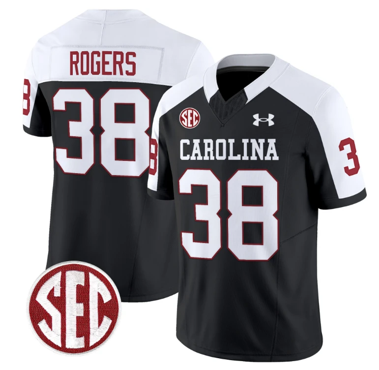 George Rogers Jersey #38 South Carolina Gamecocks Football 1980 Throwback Vapor Limited SEC Patch Black Alternate by My Store