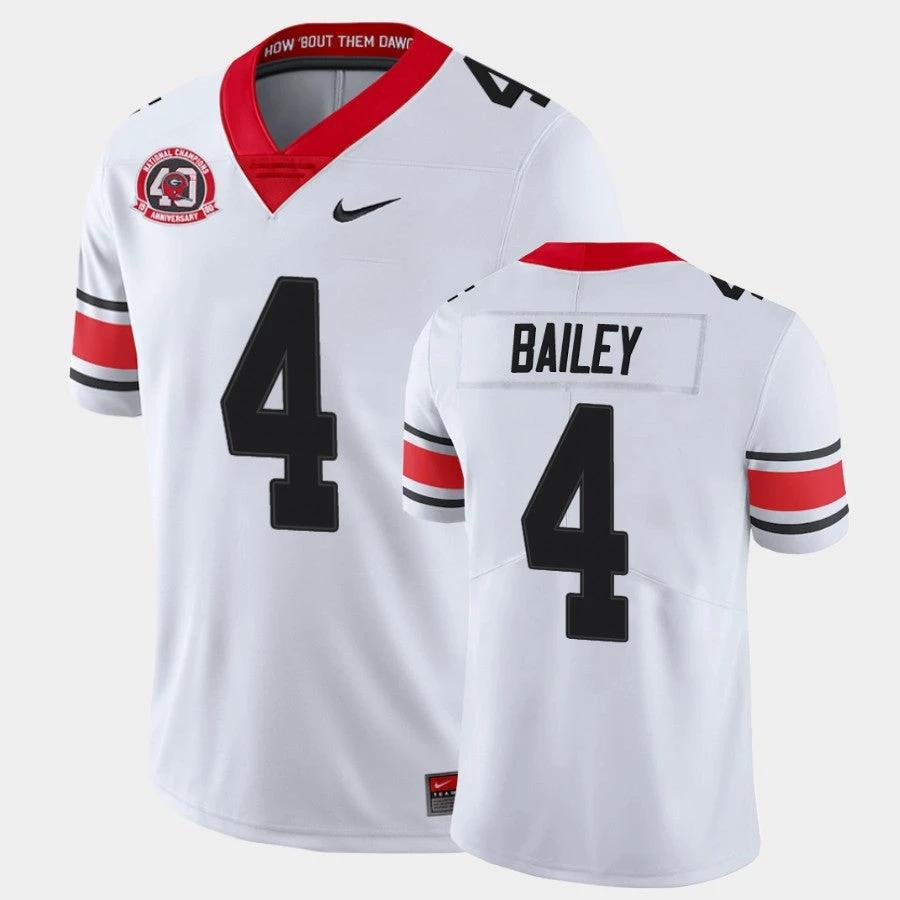 Georgia Bulldogs #4 Champ Bailey White College Football 40th Anniversary Alternate Jersey by My Store