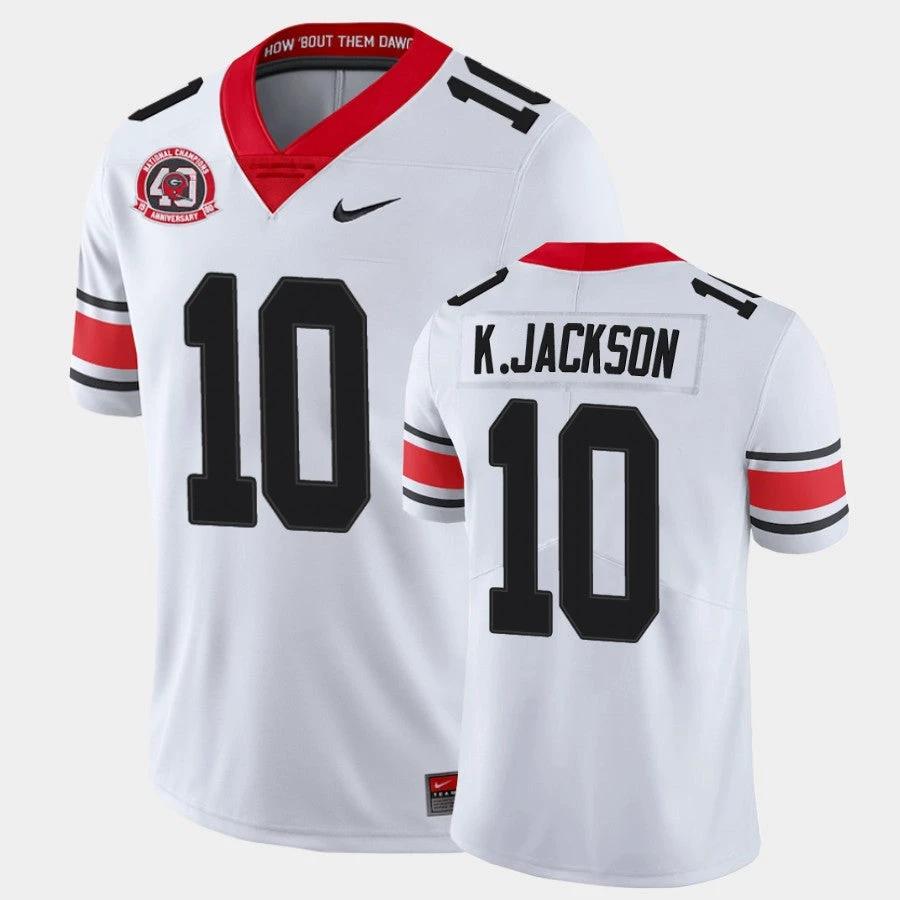 Georgia Bulldogs #10 Kearis Jackson White College Football 40th Anniversary Alternate Jersey by My Store