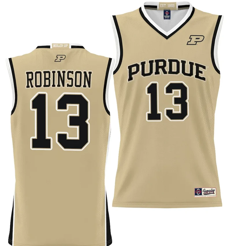 Glenn Robinson Jersey #13 Purdue Boilermakers NIL College Basketball Lightweight Gold by My store basketball