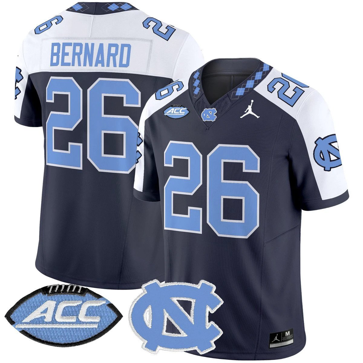 Giovani Bernard Jersey #26 North Carolina Tar Heels 2025 Stitched Navy Alter by My Store NCAA Football Jerseys