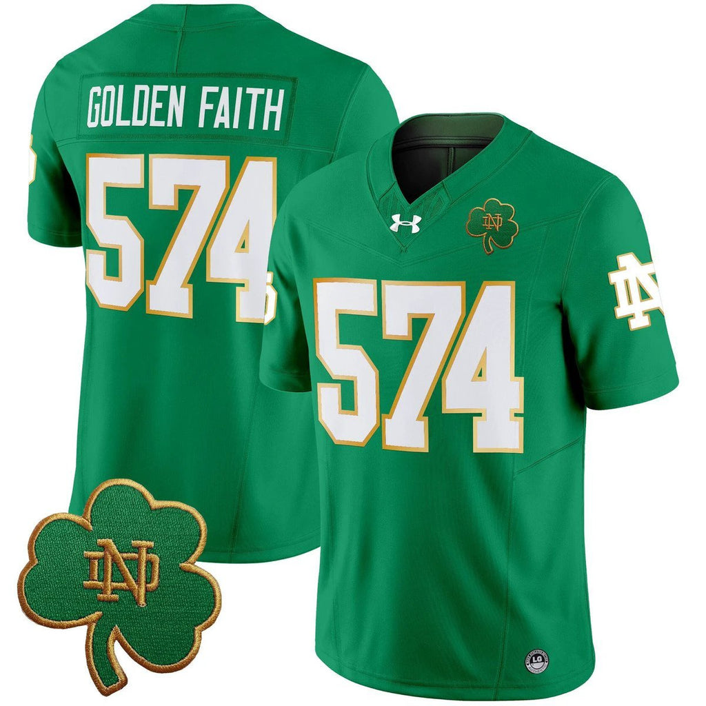 Golden Faith Jersey #574 Notre Dame 2025 Vapor Limited V3 Stitched Green by My Store NCAA Football Jerseys