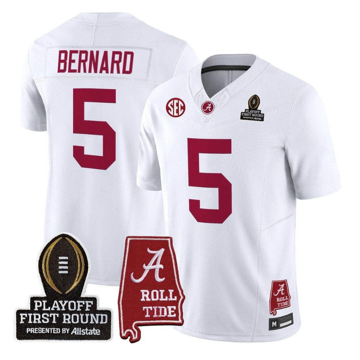 Germie Bernard Jersey #5 Alabama Crimson 2025 Playoff First Round Stitched by My Store NCAA Football Jerseys
